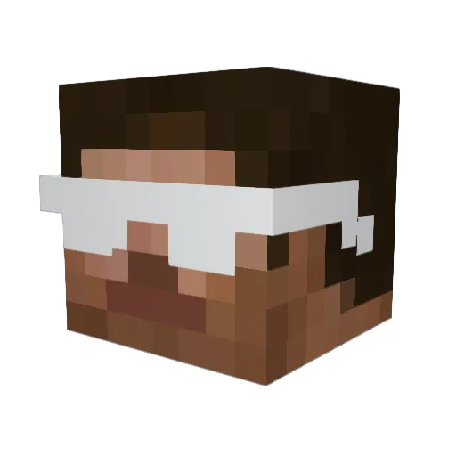 frozeen Minecraft avatar head, 3D render