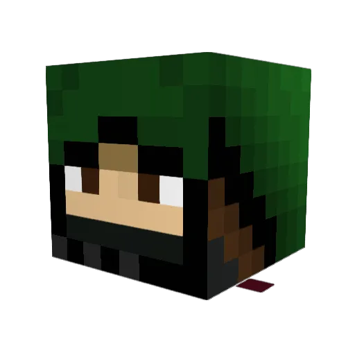 frri Minecraft avatar head, 3D render