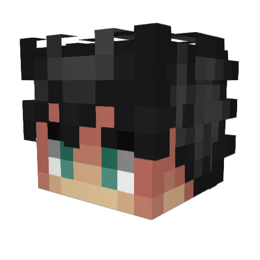 fruitted Minecraft avatar head, 3D render