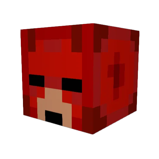 fruviri Minecraft avatar head, 3D render