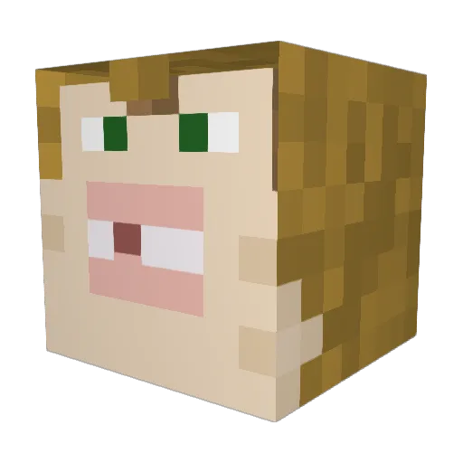 fuXoli Minecraft avatar head, 3D render