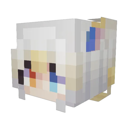 fu_deng1 Minecraft avatar head, 3D render