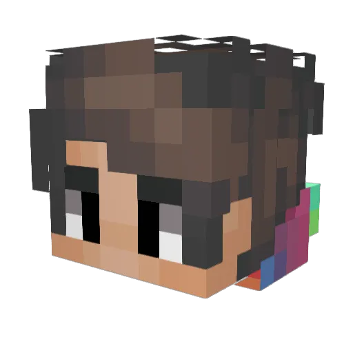 fu_yv Minecraft avatar head, 3D render