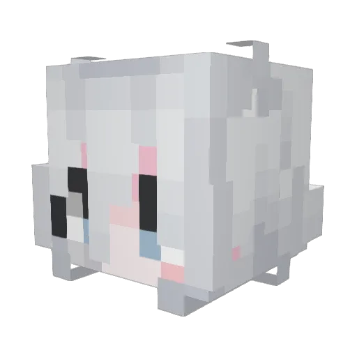 fubukaze Minecraft avatar head, 3D render