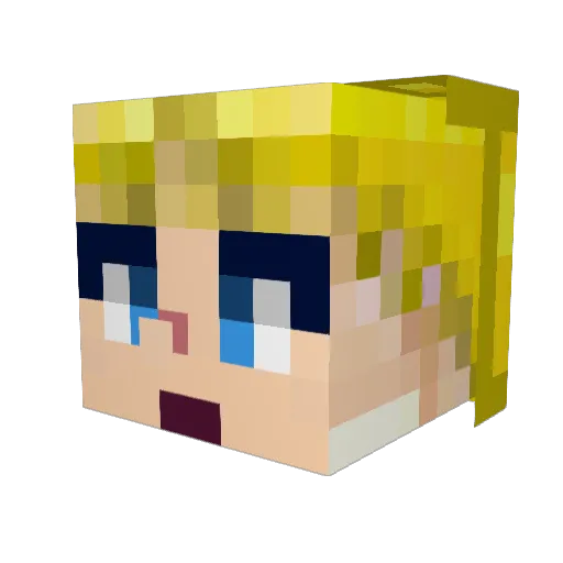 fuchi33 Minecraft avatar head, 3D render