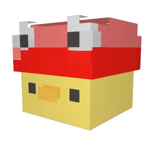 fucincap Minecraft avatar head, 3D render