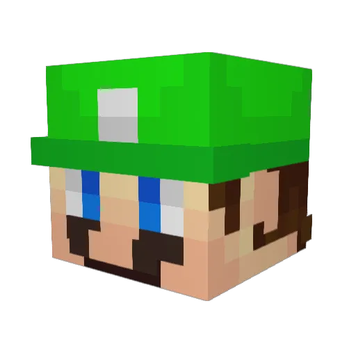 fudddled Minecraft avatar head, 3D render