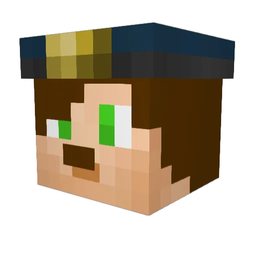 fuddi_gamer Minecraft avatar head, 3D render