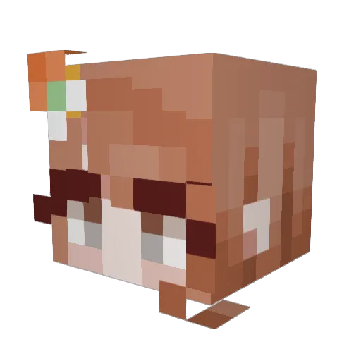 fudito Minecraft avatar head, 3D render