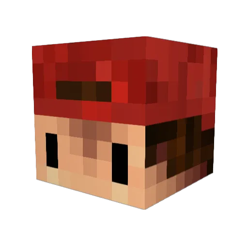 fuegomanchego Minecraft avatar head, 3D render