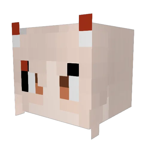 fufx Minecraft avatar head, 3D render
