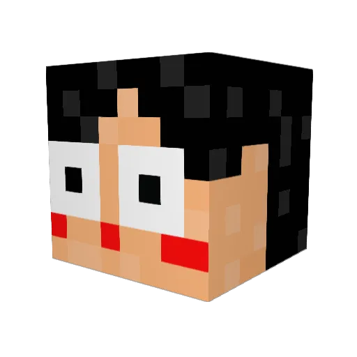 fugumi Minecraft avatar head, 3D render