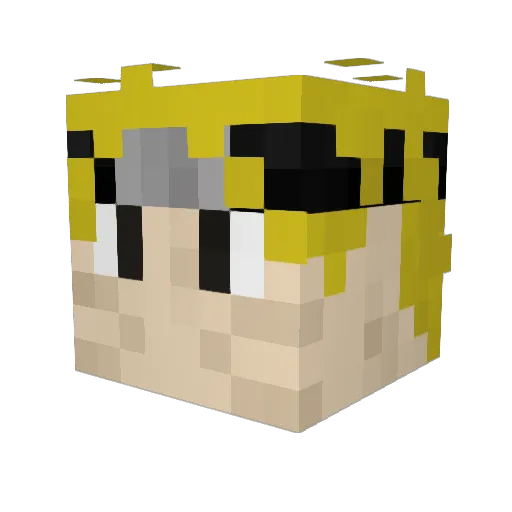 fuj1n Minecraft avatar head, 3D render