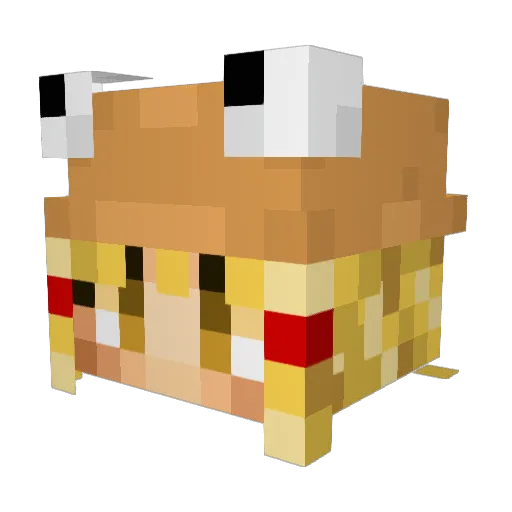 fuji713 Minecraft avatar head, 3D render