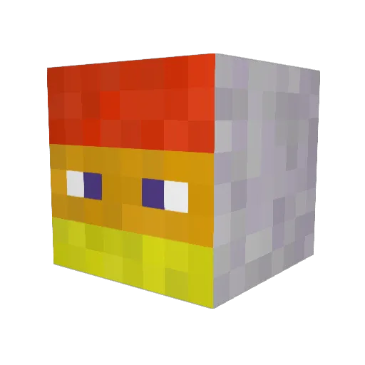 fujitaAT Minecraft avatar head, 3D render