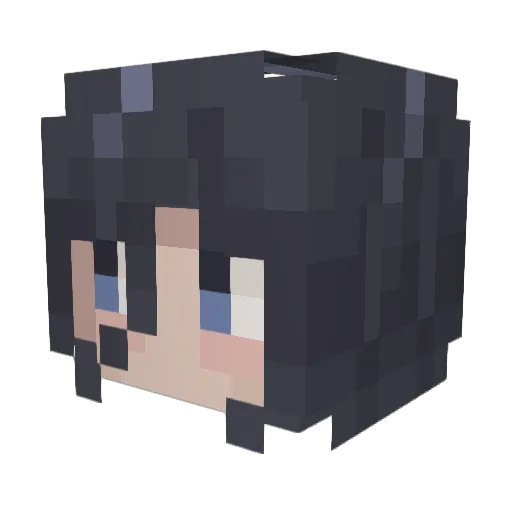 fujoshibunny Minecraft avatar head, 3D render
