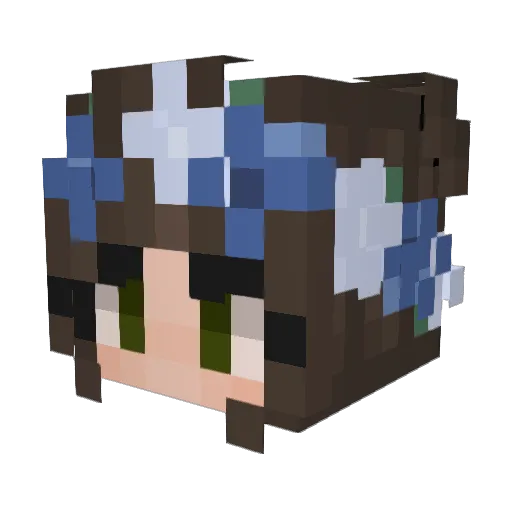 fukakona Minecraft avatar head, 3D render