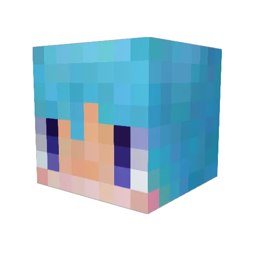 fukhueson Minecraft avatar head, 3D render