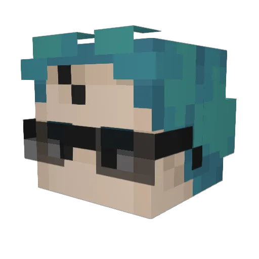 fuknpunk Minecraft avatar head, 3D render
