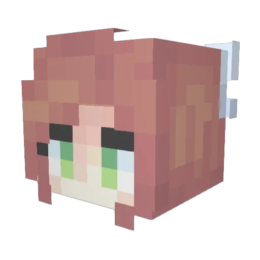 fukoyanomusume Minecraft avatar head, 3D render