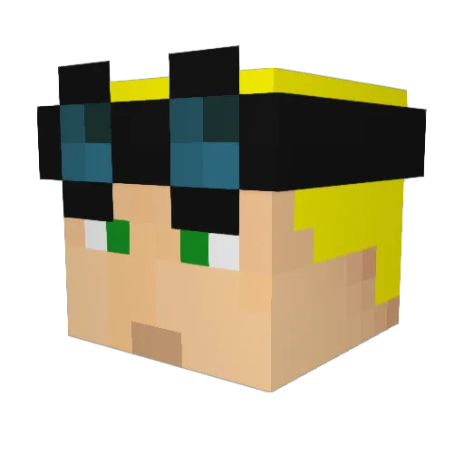 fuku777 Minecraft avatar head, 3D render