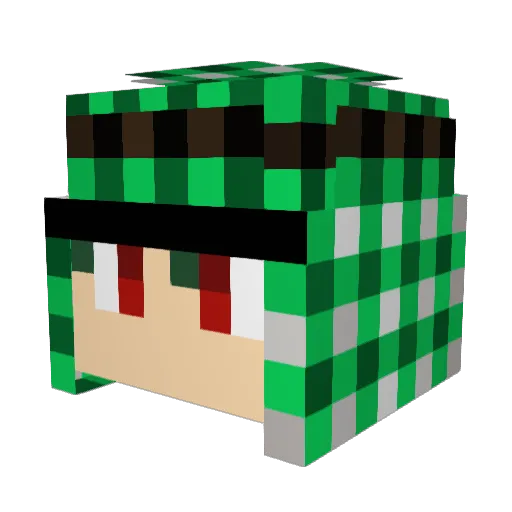 fukubiki_ Minecraft avatar head, 3D render