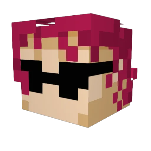fukuzawa Minecraft avatar head, 3D render