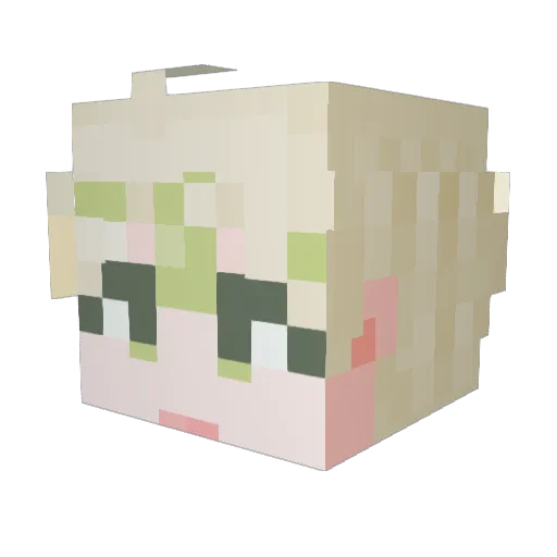 fulljjang2 Minecraft avatar head, 3D render