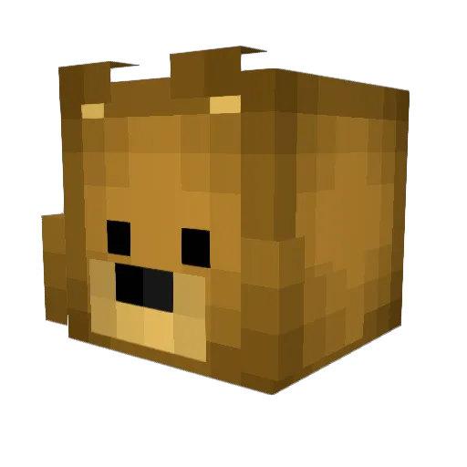fullypieced Minecraft avatar head, 3D render