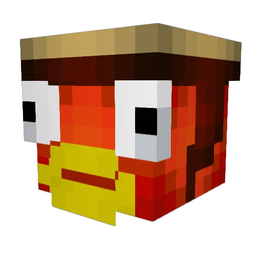 fulp Minecraft avatar head, 3D render