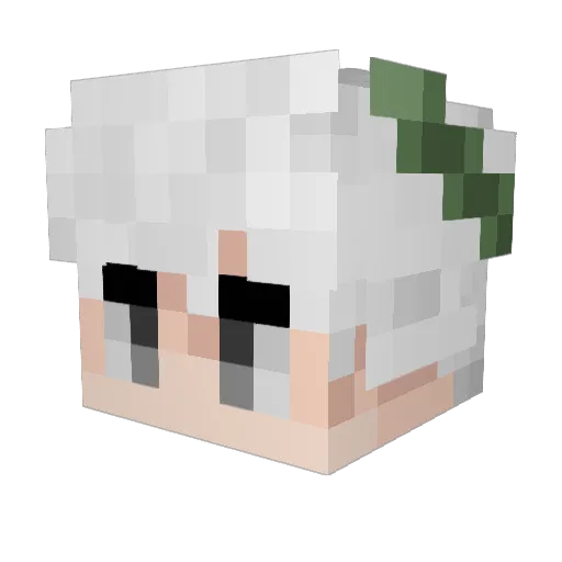 fulse Minecraft avatar head, 3D render