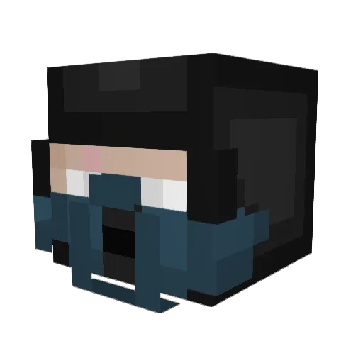 fumador Minecraft avatar head, 3D render
