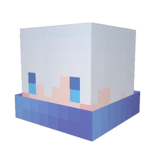 fumetsubumi Minecraft avatar head, 3D render