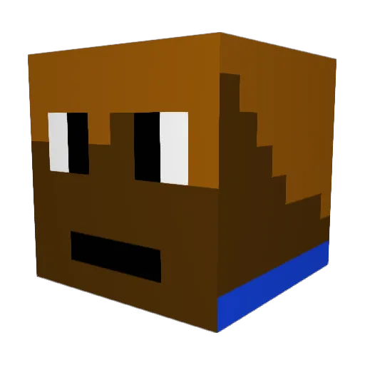 fummy Minecraft avatar head, 3D render