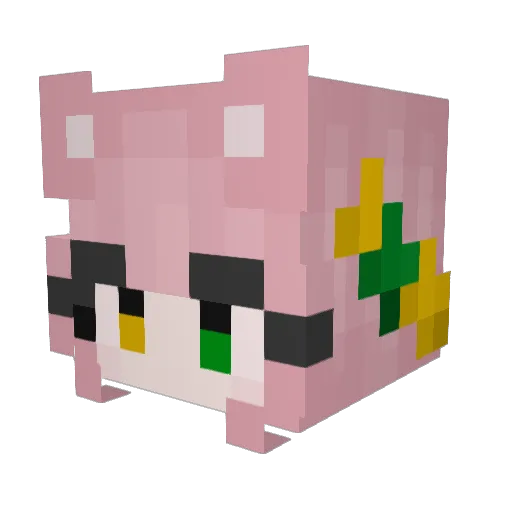 fumowife Minecraft avatar head, 3D render