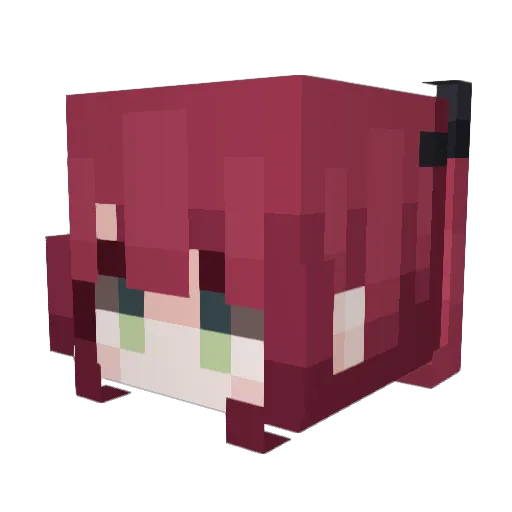 fumoworld Minecraft avatar head, 3D render