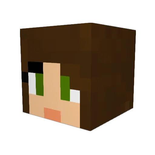 funax Minecraft avatar head, 3D render