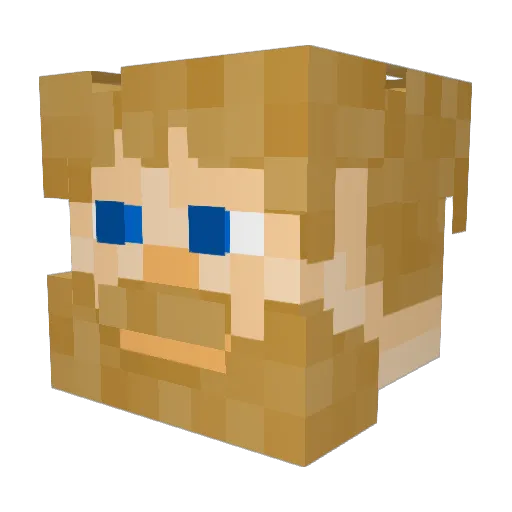 fundere Minecraft avatar head, 3D render