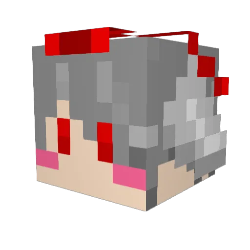 funfeat Minecraft avatar head, 3D render
