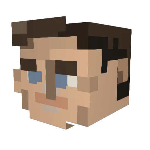 funkimono Minecraft avatar head, 3D render