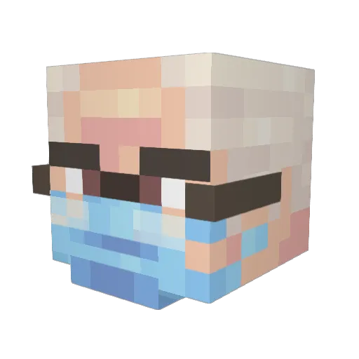 funkyflushin Minecraft avatar head, 3D render