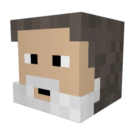funkymaniac Minecraft avatar head, 3D render
