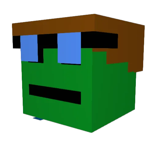 funny_person_L Minecraft avatar head, 3D render