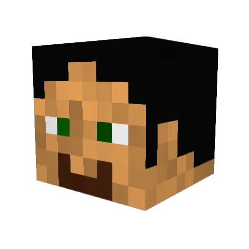 funnycraft Minecraft avatar head, 3D render