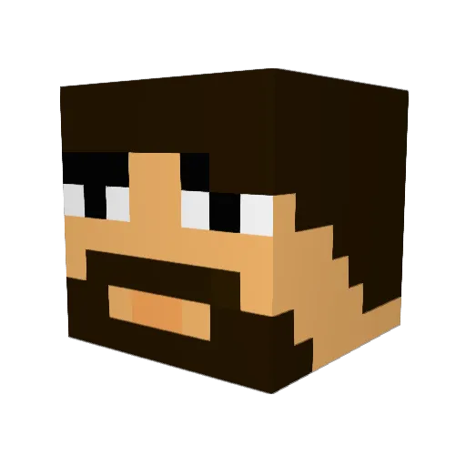 funnyimprov Minecraft avatar head, 3D render