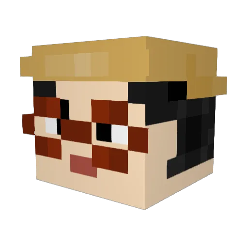 funy0n Minecraft avatar head, 3D render