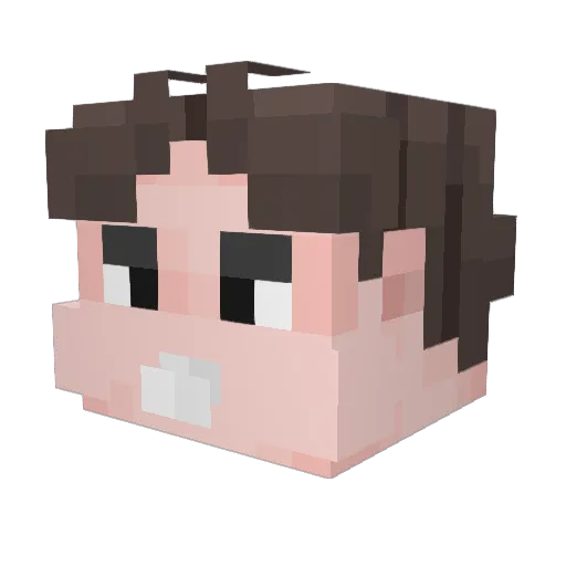 fupir Minecraft avatar head, 3D render