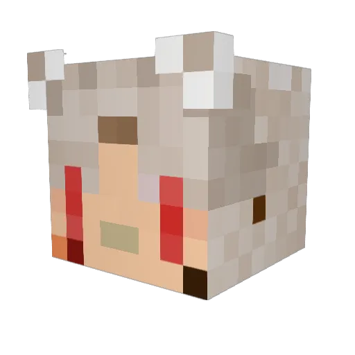 furaizu Minecraft avatar head, 3D render