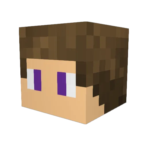 furgi Minecraft avatar head, 3D render