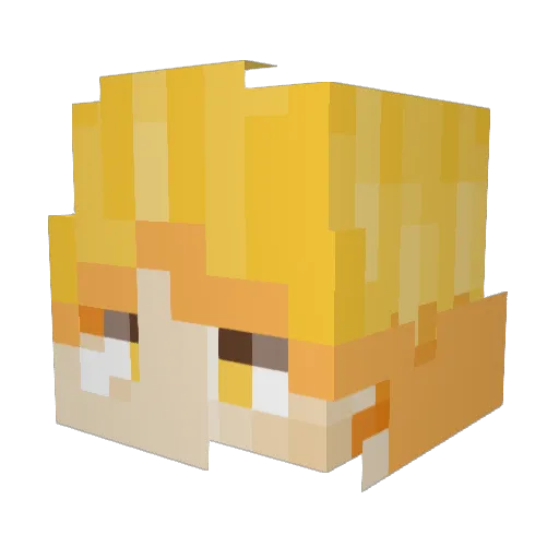 furiousC Minecraft avatar head, 3D render